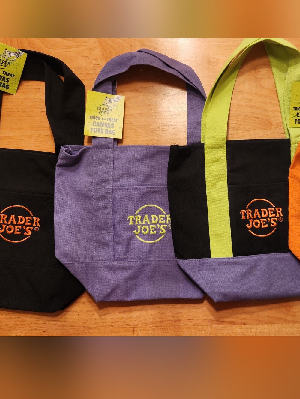 Set Of Limited Edition Trader Joe's Canvas Halloween Tote Bags